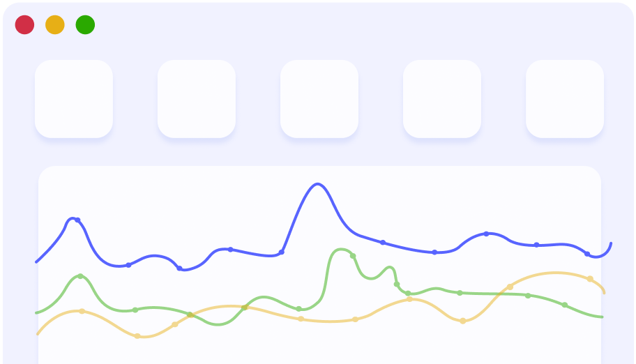 Analytics dashboard with line charts